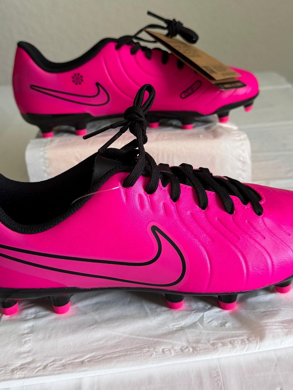 Nike Pink Soccer Cleats with Black Accents